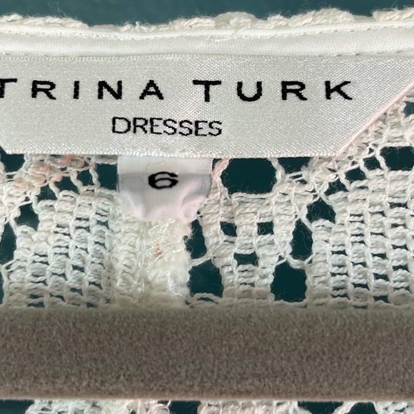 Trina Turk Dress Size 6 Crochet Ivory Long Sleeve Swim Cover Up - Picture 8 of 8